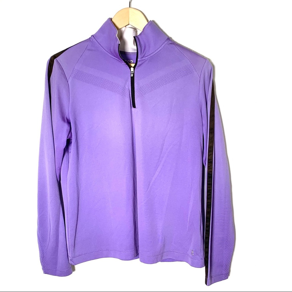 Izod long sleeve half zip purple pull over